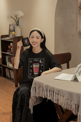 Coffee Lovers Graphic -Oversized Classic T-Shirt