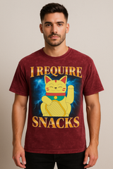 Feed me Snacks - Acid Washed Oversized Tee