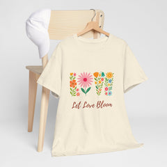 Floral Love Tee - Let Love Bloom Graphic Shirt, Unisex Cotton Tee, Spring/Summer Style, Gift for Her, Cute Casual Top