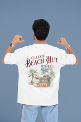 Vintage Beach Hut Surfing Graphic - Unisex Oversized Classic T-Shirt
