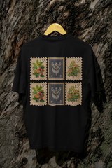 Retro Stamp Art Graphic Oversized Vintage Style Tee