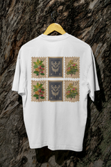 Retro Stamp Art Graphic Oversized Vintage Style Tee