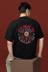 Motivational Flower Graphic Oversized Tee - Its Okay To