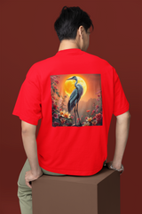 Moonlit Crane Back & front High Graphics Unisex Oversized Classic T-Shirt