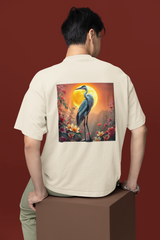 Moonlit Crane Back & front High Graphics Unisex Oversized Classic T-Shirt