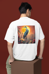 Moonlit Crane Back & front High Graphics Unisex Oversized Classic T-Shirt