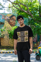 Retro Stamp Art Graphic Oversized Vintage Style Tee