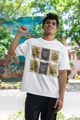 Retro Stamp Art Graphic Oversized Vintage Style Tee