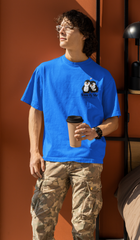 Cute Penguin Love Graphic- Oversized Classic T-Shirt