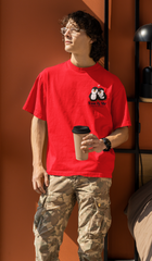 Cute Penguin Love Graphic- Oversized Classic T-Shirt