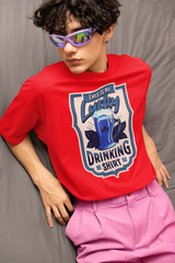Lucky Beer Lover Drinking -Unisex Oversized Classic T-Shirt