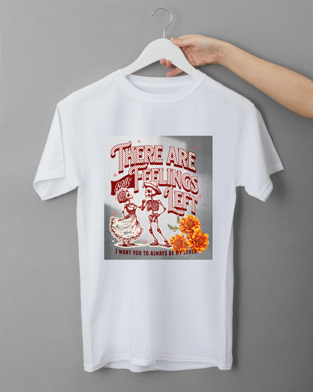 Vintage Love & Skeleton Art -Oversized Classic T-Shirt