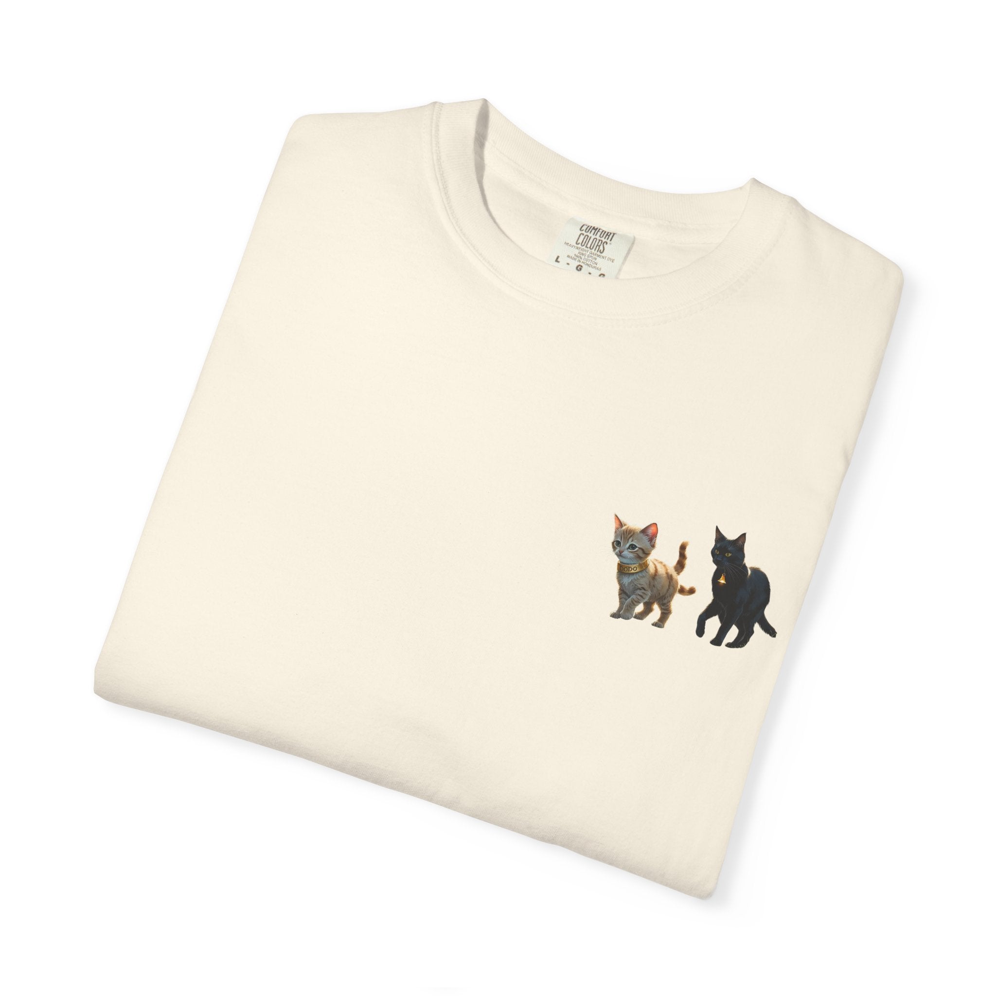 Enchanting Cat Moonlight T-Shirt | Unisex Garment-Dyed Tee, Cat Lover Gift, Pet Lover Apparel, Halloween or Birthday Gift, Cozy Casual Wear