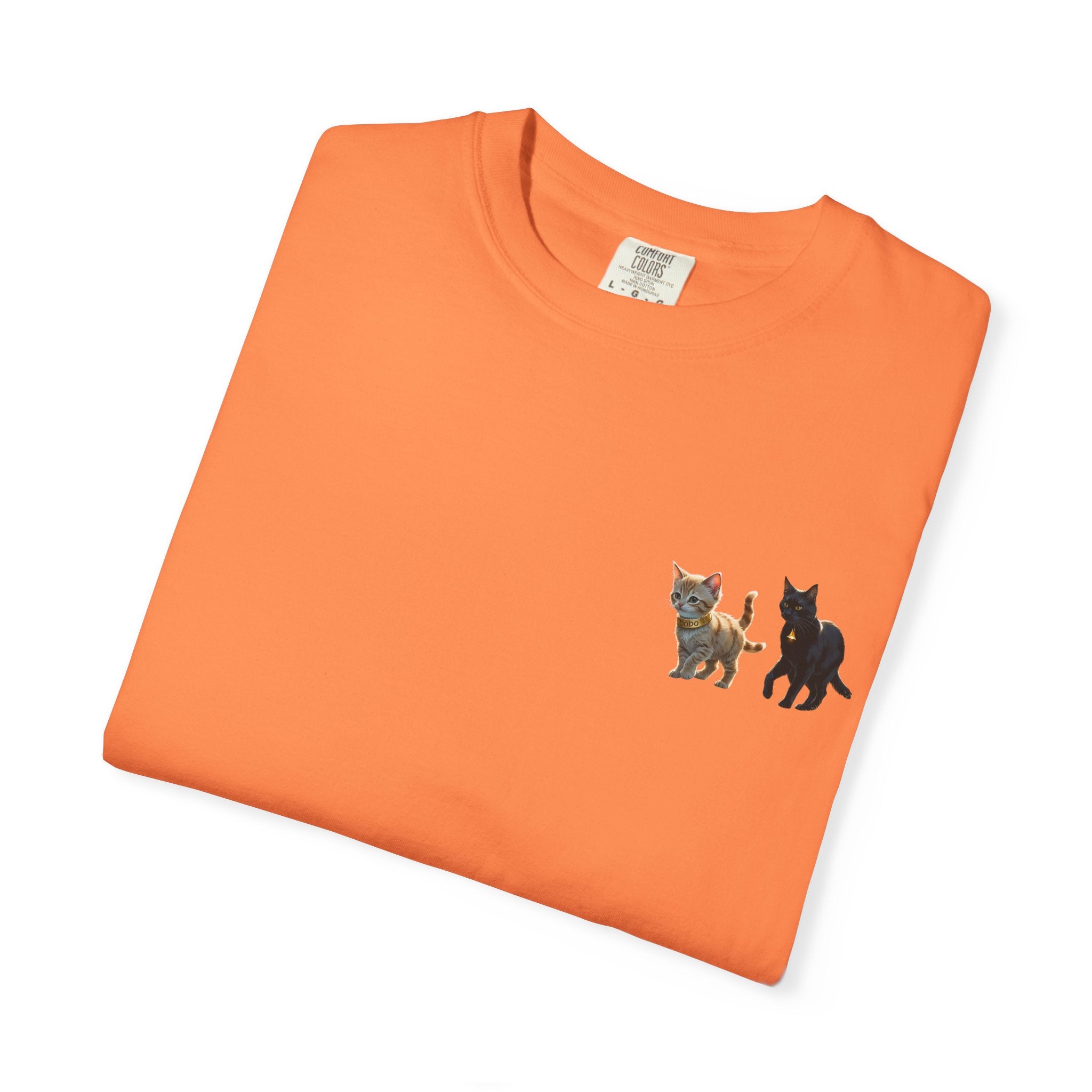 Enchanting Cat Moonlight T-Shirt | Unisex Garment-Dyed Tee, Cat Lover Gift, Pet Lover Apparel, Halloween or Birthday Gift, Cozy Casual Wear