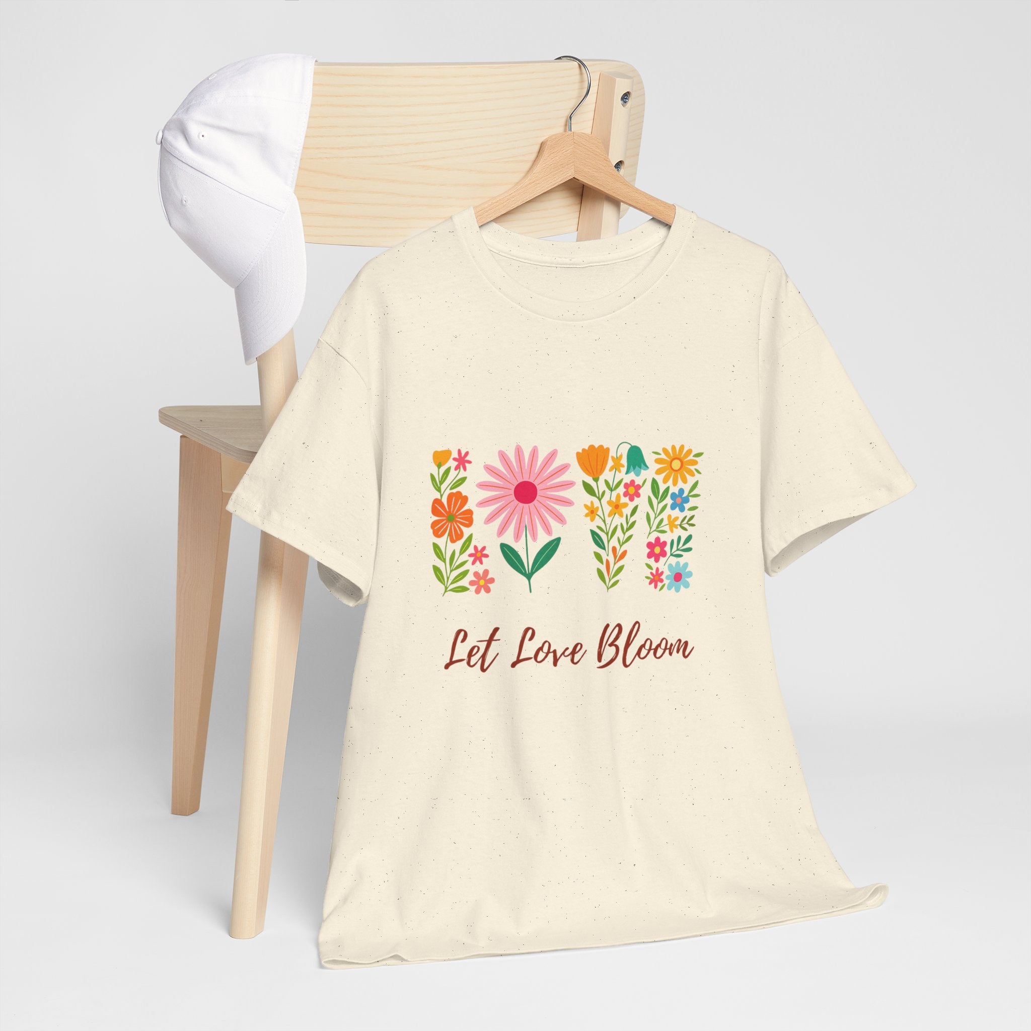 Floral Love Tee - Let Love Bloom Graphic Shirt, Unisex Cotton Tee, Spring/Summer Style, Gift for Her, Cute Casual Top