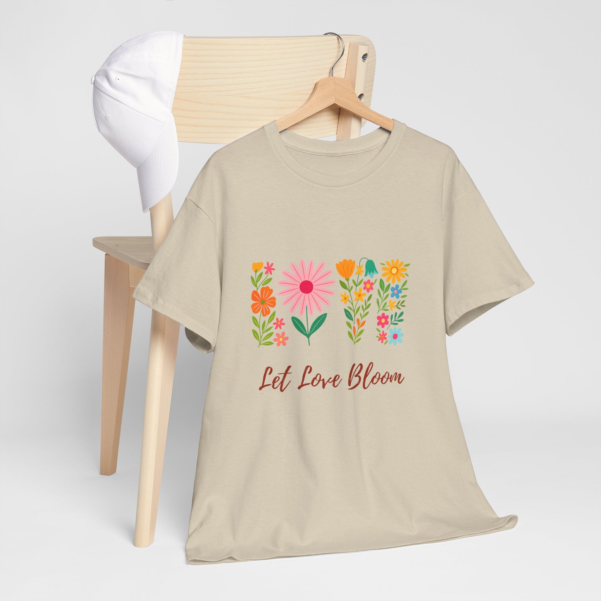 Floral Love Tee - Let Love Bloom Graphic Shirt, Unisex Cotton Tee, Spring/Summer Style, Gift for Her, Cute Casual Top