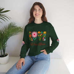 Floral Sweatshirt With Positive Vibes, Cozy Gift for Loved Ones, Spring Style Crewneck, Let Love Bloom Design, Perfect for Mother's Day