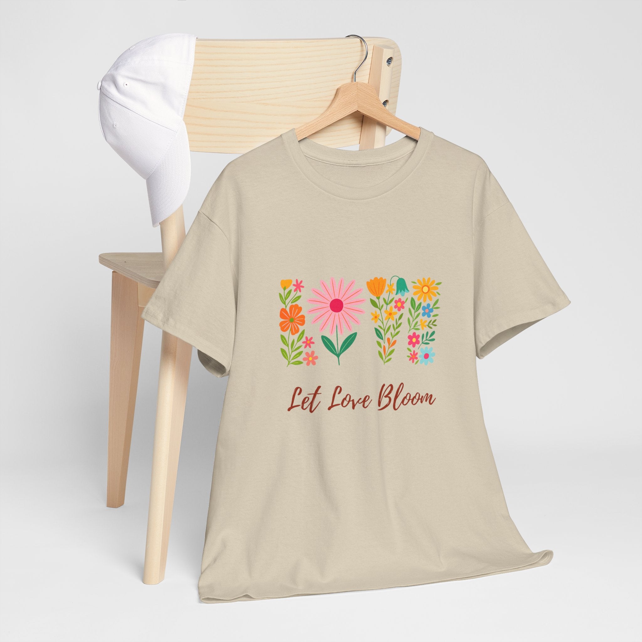 Floral Love Tee - Let Love Bloom, Unisex Cotton T-Shirt, Spring Fashion, Gift for Her, Motivational Tees, Casual Wear