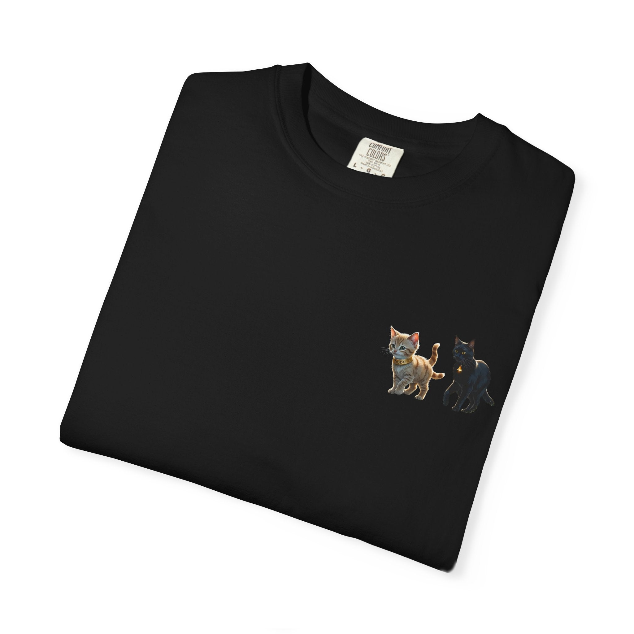 Enchanting Cat Moonlight T-Shirt | Unisex Garment-Dyed Tee, Cat Lover Gift, Pet Lover Apparel, Halloween or Birthday Gift, Cozy Casual Wear
