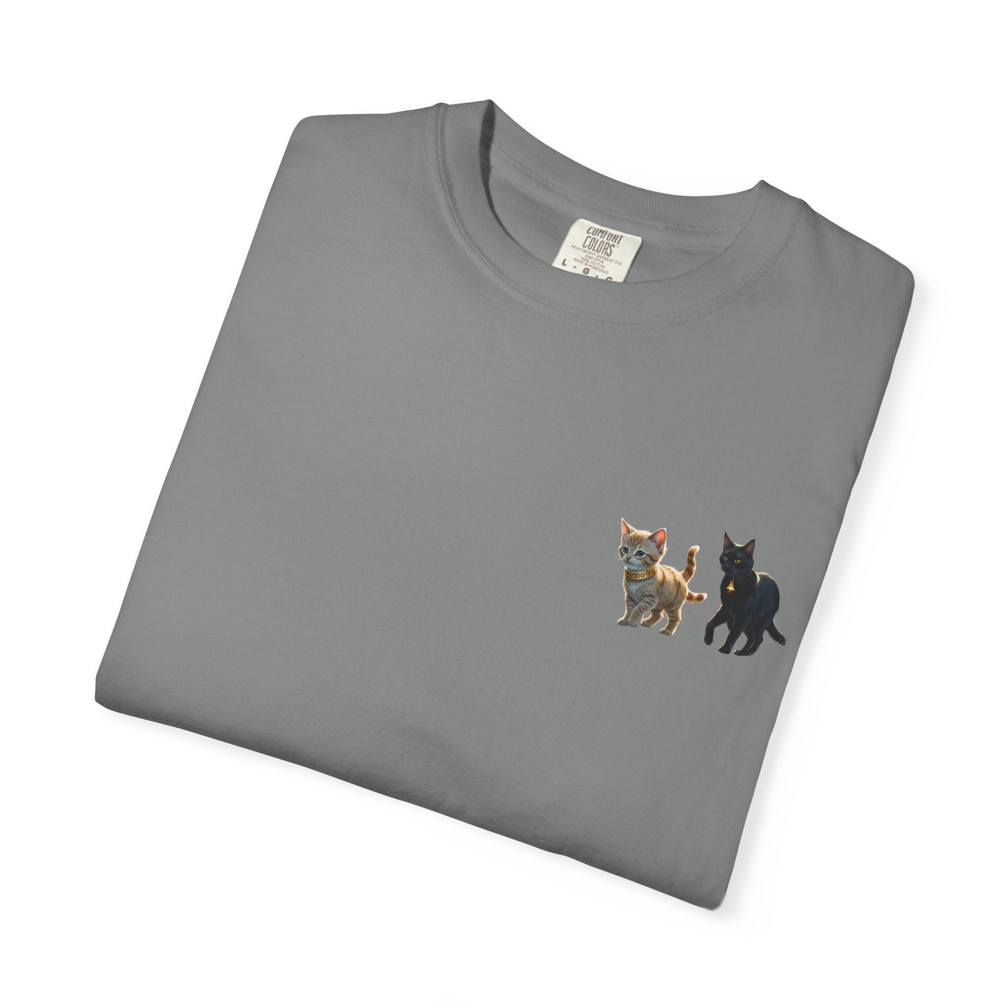 Enchanting Cat Moonlight T-Shirt | Unisex Garment-Dyed Tee, Cat Lover Gift, Pet Lover Apparel, Halloween or Birthday Gift, Cozy Casual Wear