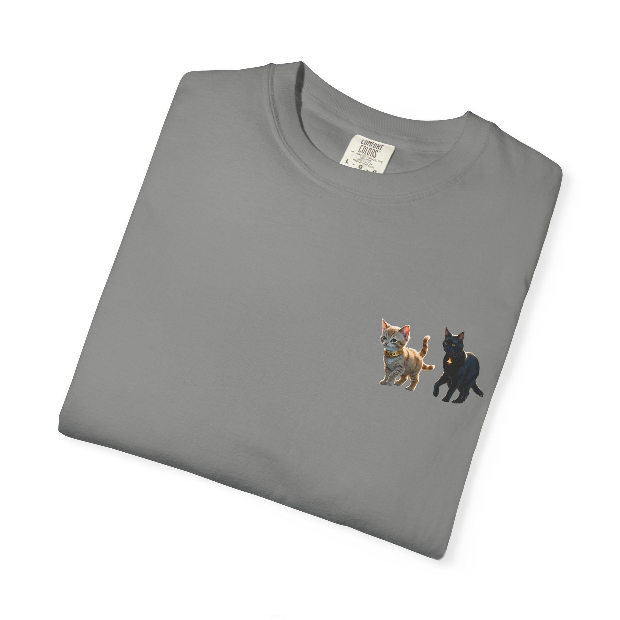 Enchanting Cat Moonlight T-Shirt | Unisex Garment-Dyed Tee, Cat Lover Gift, Pet Lover Apparel, Halloween or Birthday Gift, Cozy Casual Wear