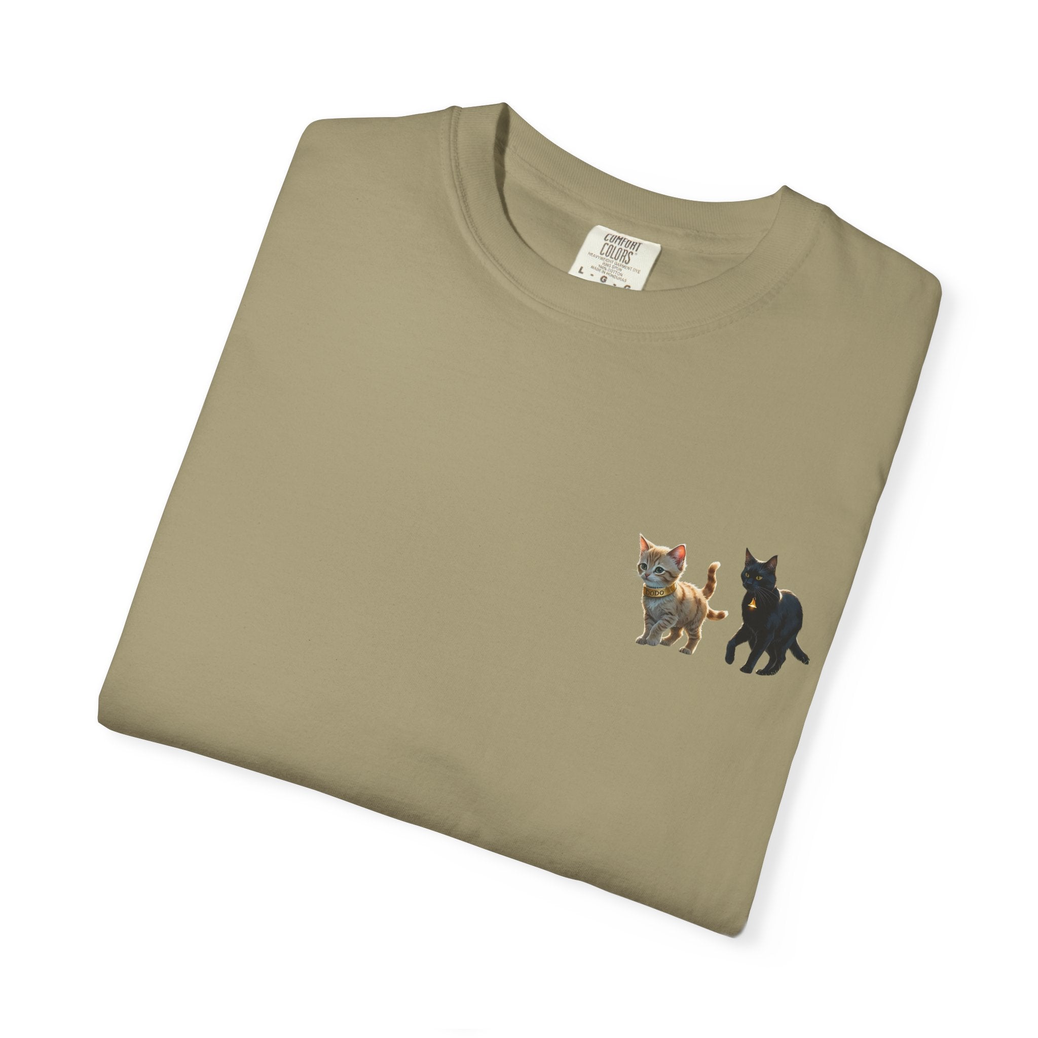 Enchanting Cat Moonlight T-Shirt | Unisex Garment-Dyed Tee, Cat Lover Gift, Pet Lover Apparel, Halloween or Birthday Gift, Cozy Casual Wear