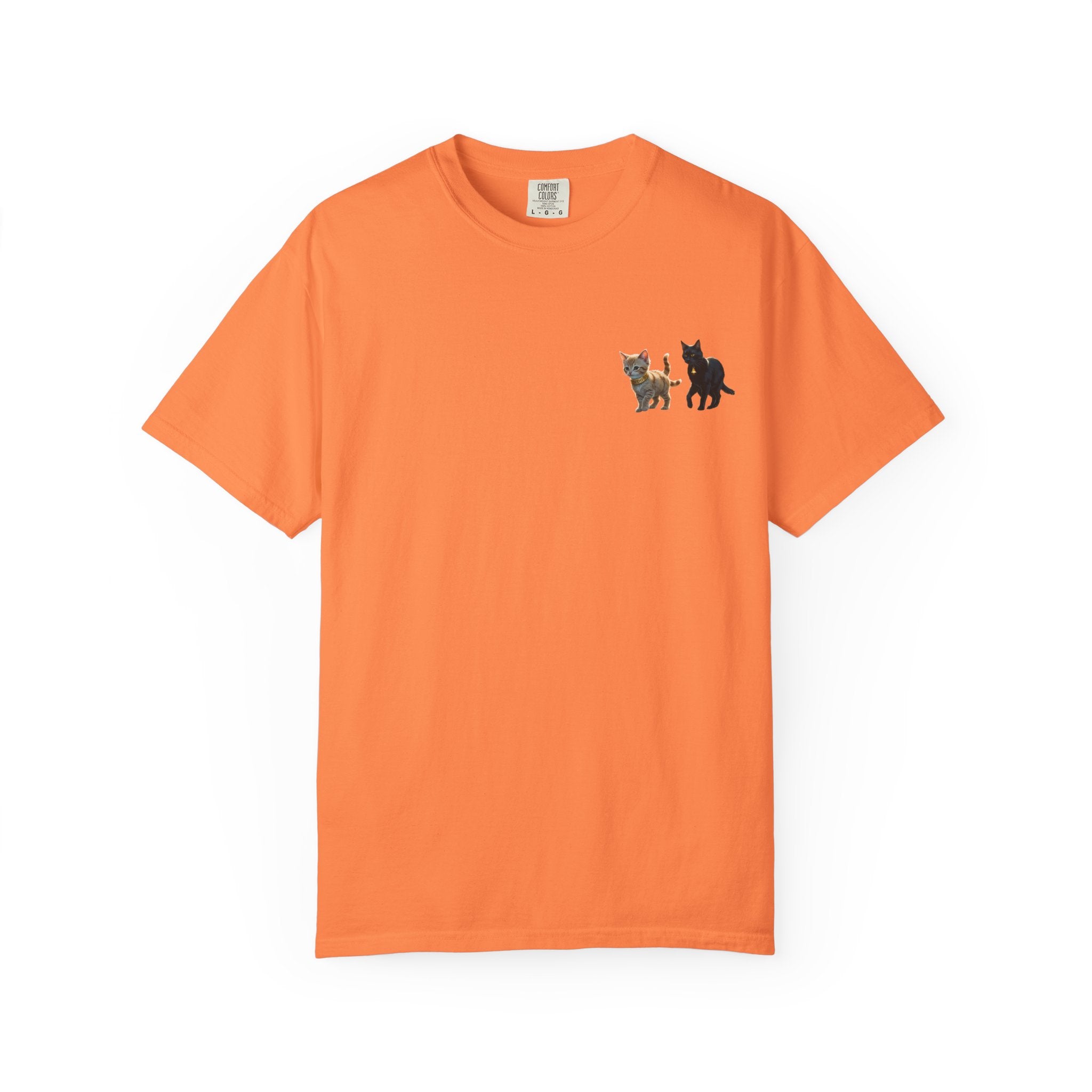 Enchanting Cat Moonlight T-Shirt | Unisex Garment-Dyed Tee, Cat Lover Gift, Pet Lover Apparel, Halloween or Birthday Gift, Cozy Casual Wear