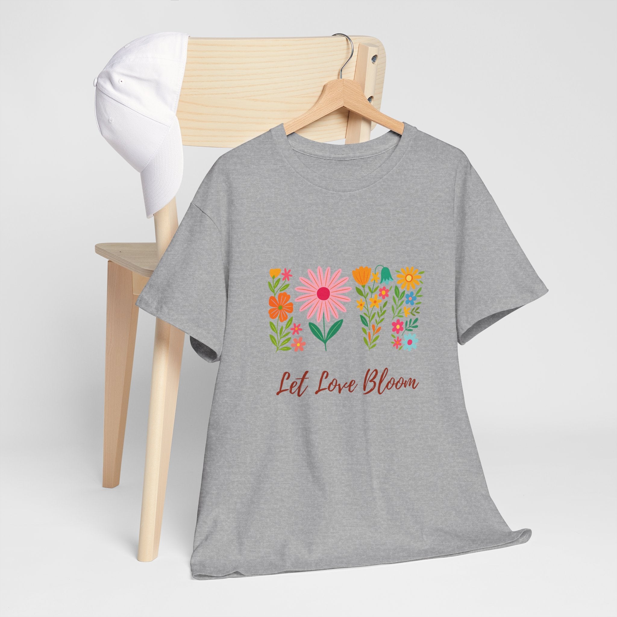 Floral Love Tee - Let Love Bloom, Unisex Cotton T-Shirt, Spring Fashion, Gift for Her, Motivational Tees, Casual Wear