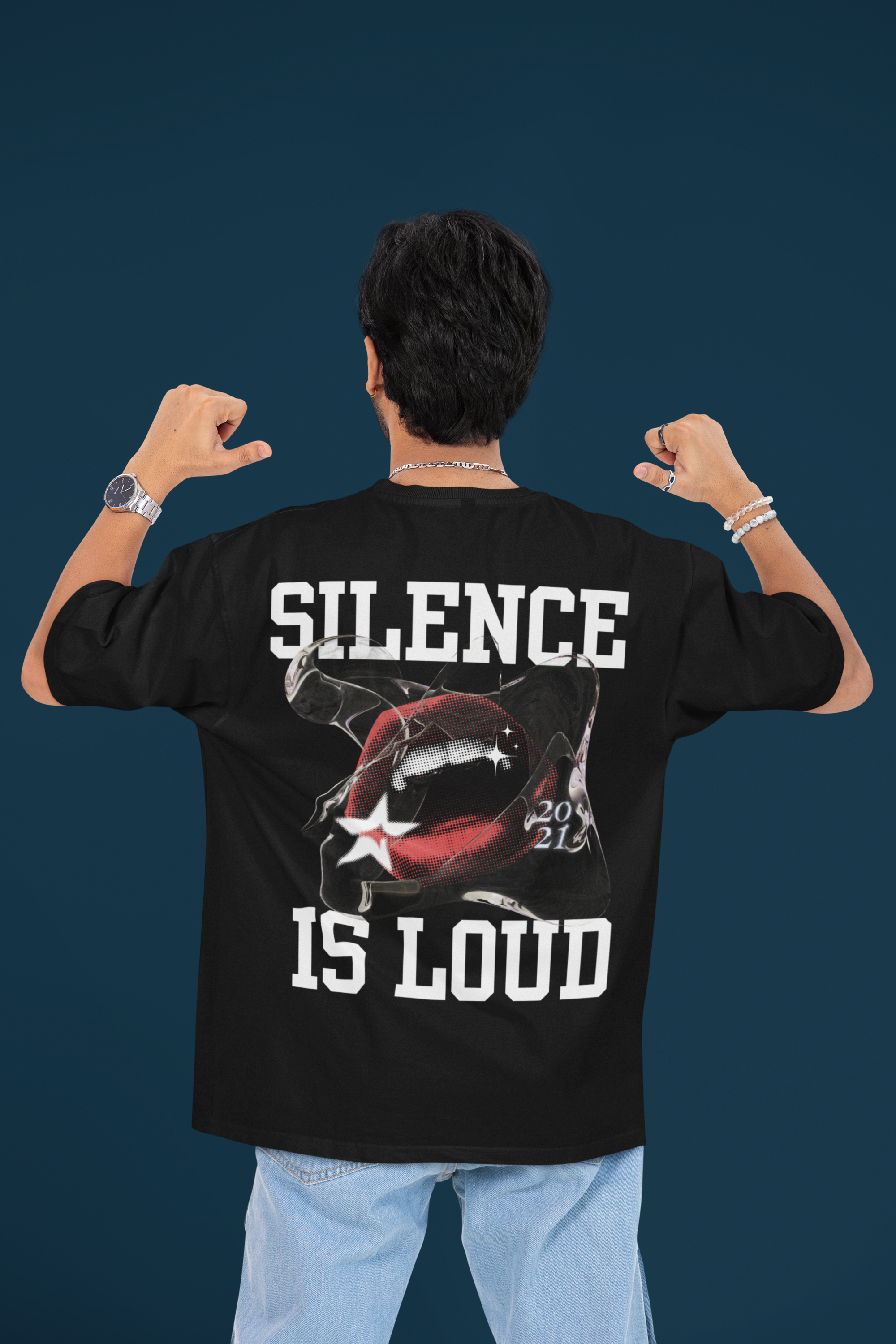 Silence is Loud Graphic Oversized Streetwear Unisex Classic Crew T-Shirt