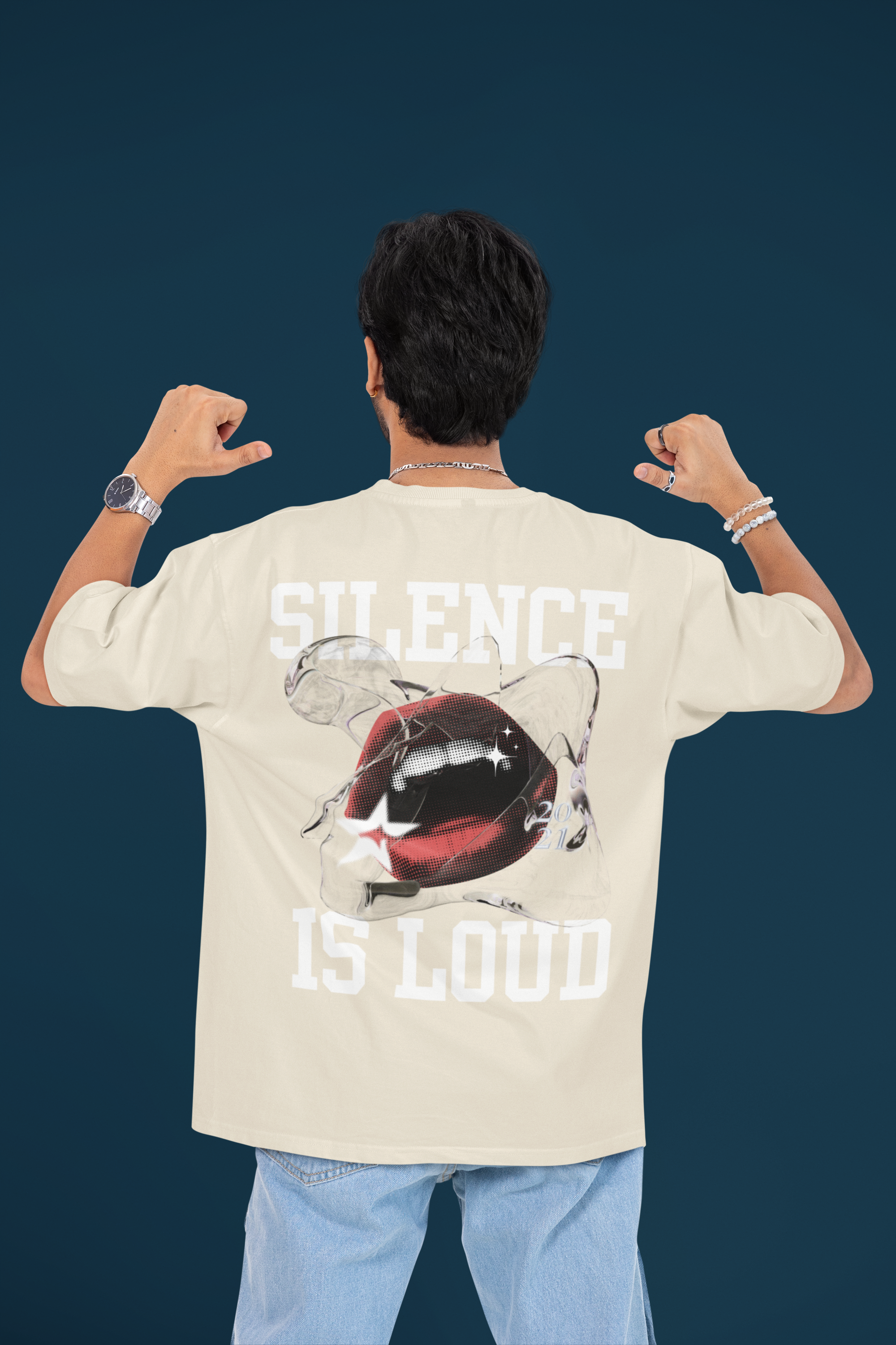 Silence is Loud Graphic Oversized Streetwear Unisex Classic Crew T-Shirt
