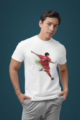 Flaming Kick Football T-Shirt