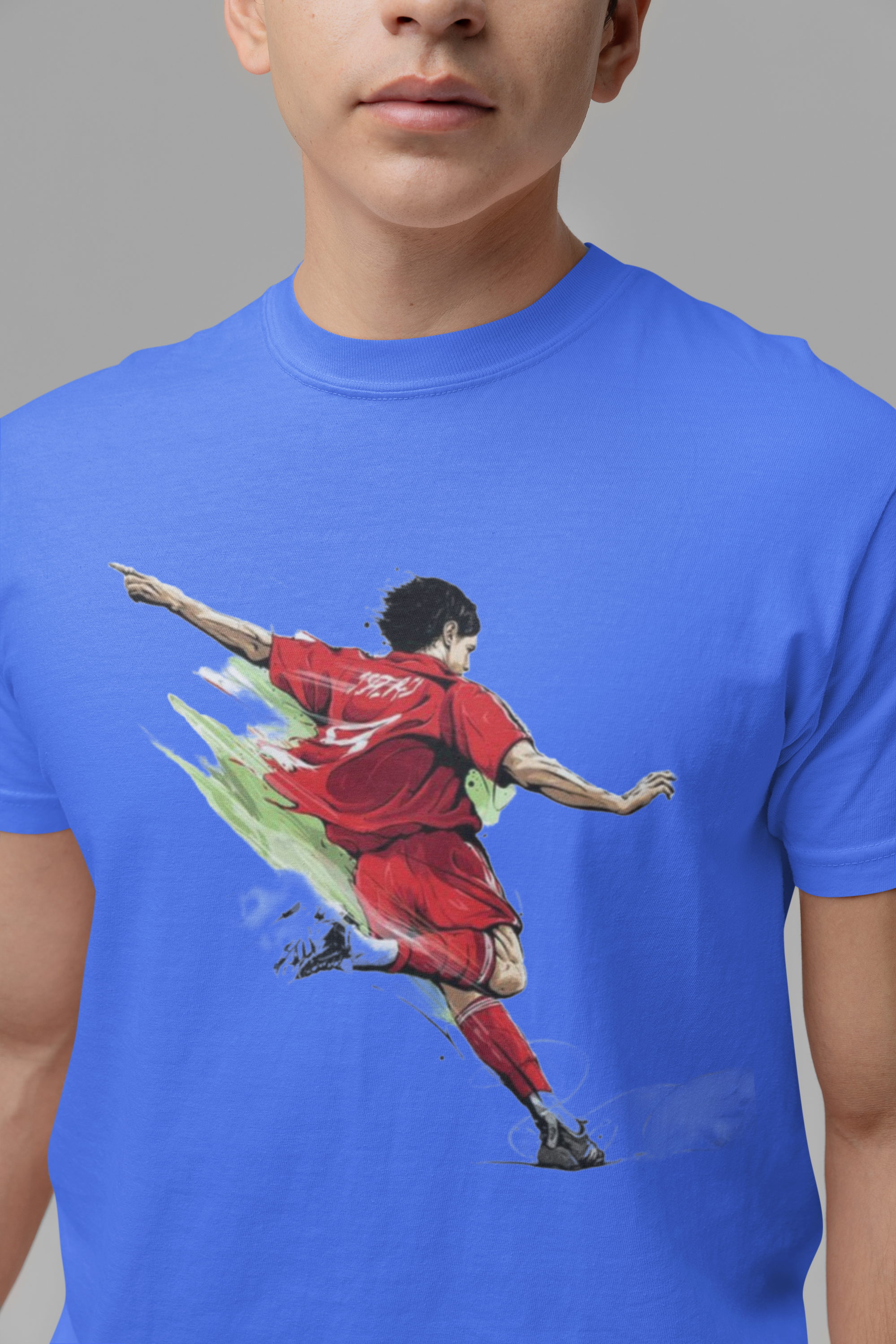 Flaming Kick Football T-Shirt