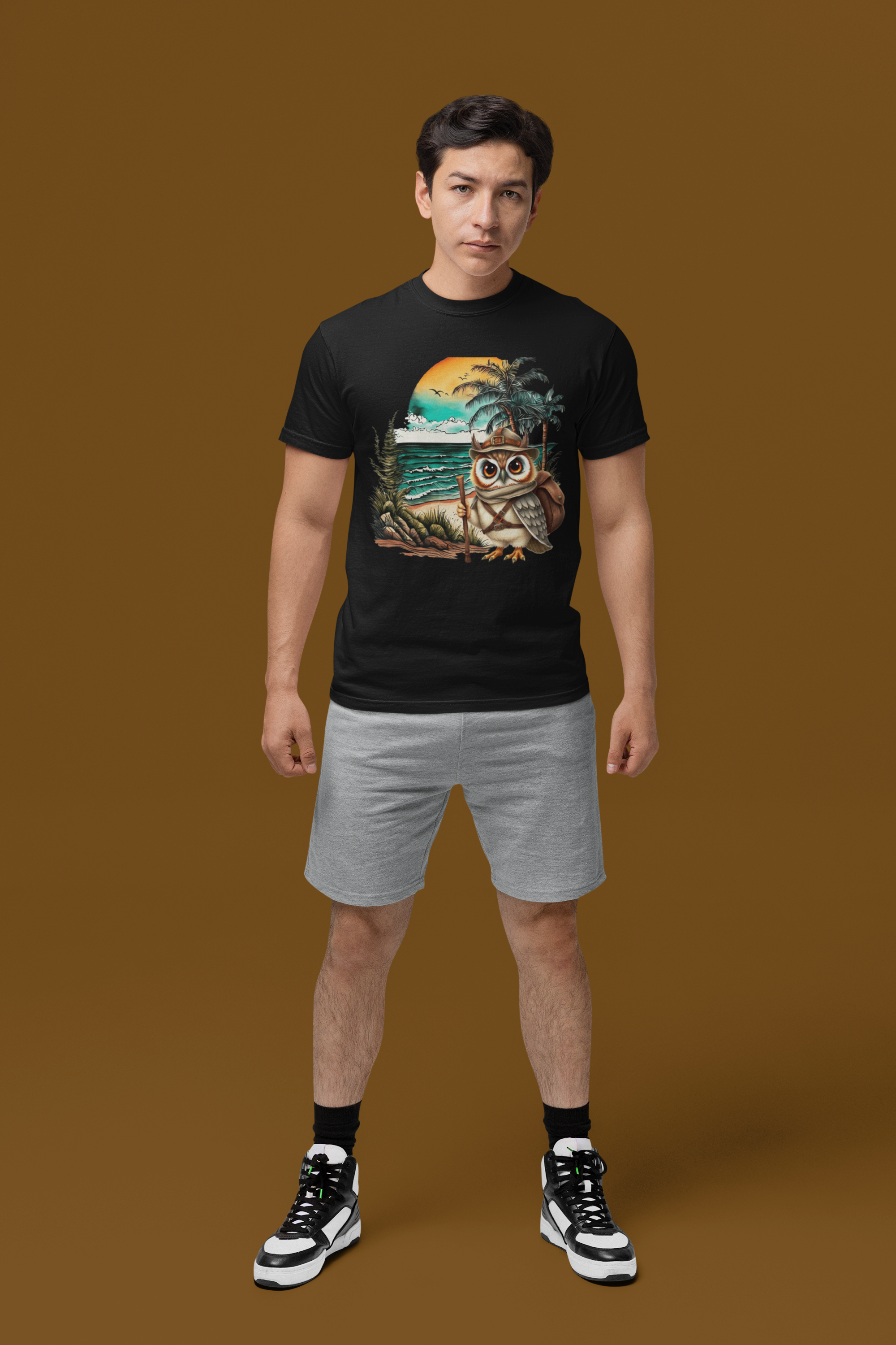 Cute Explorer Owl Travel Unisex Classic Crew T-Shirt