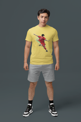 Flaming Kick Football T-Shirt