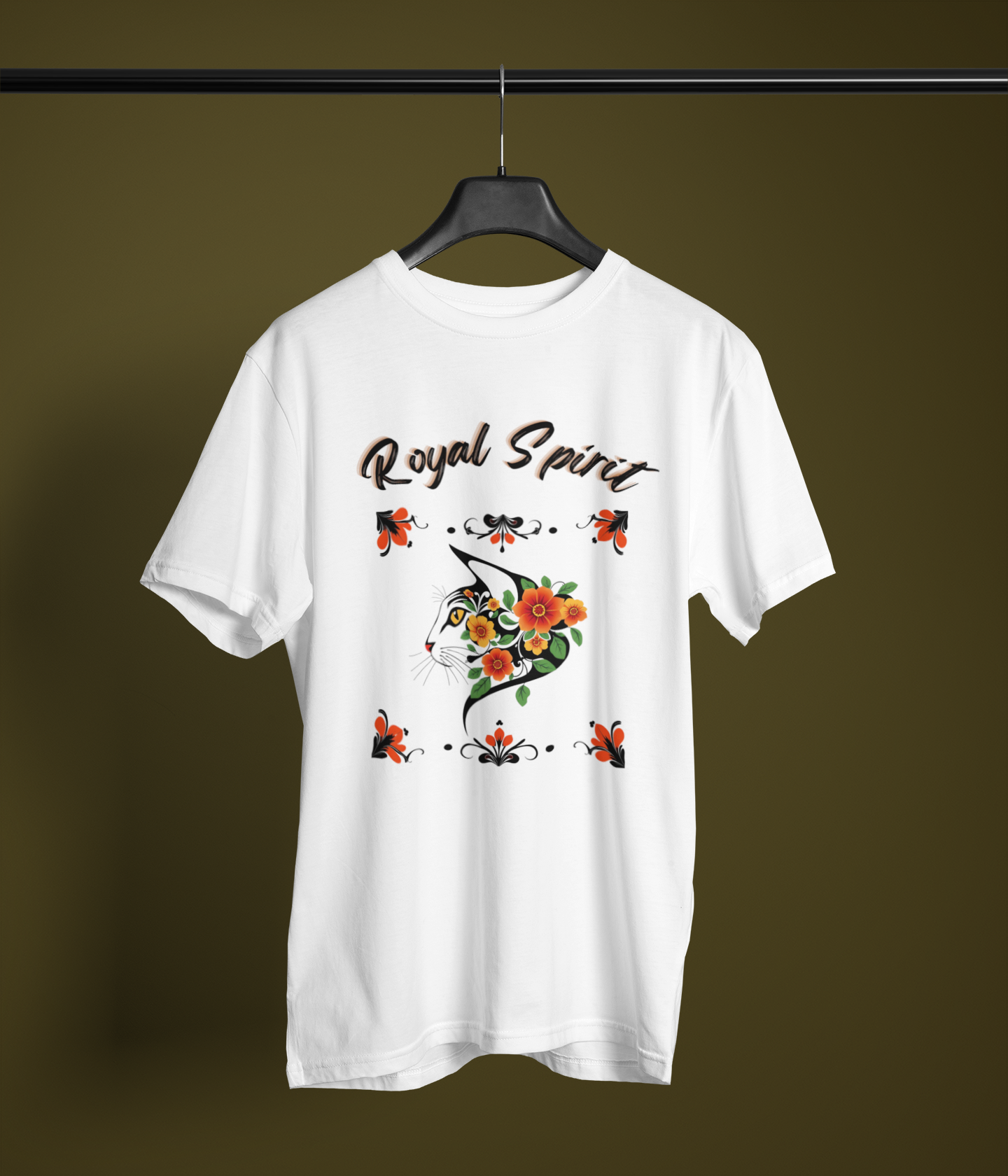Floral Cat -Royal spirit Unisex Oversized Standard T-Shirt Men & Women