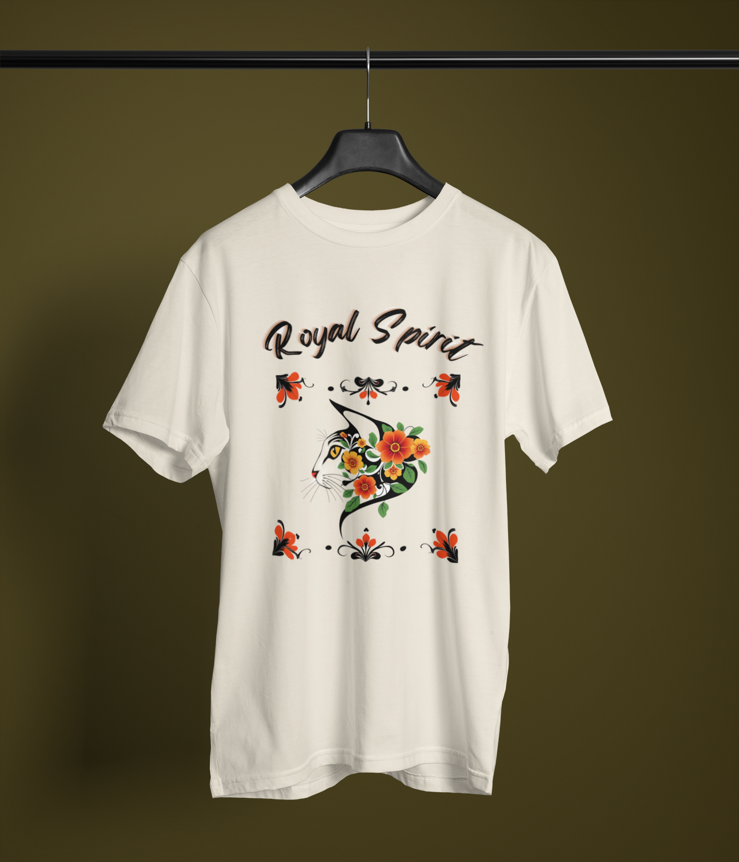 Floral Cat -Royal spirit Unisex Oversized Standard T-Shirt Men & Women