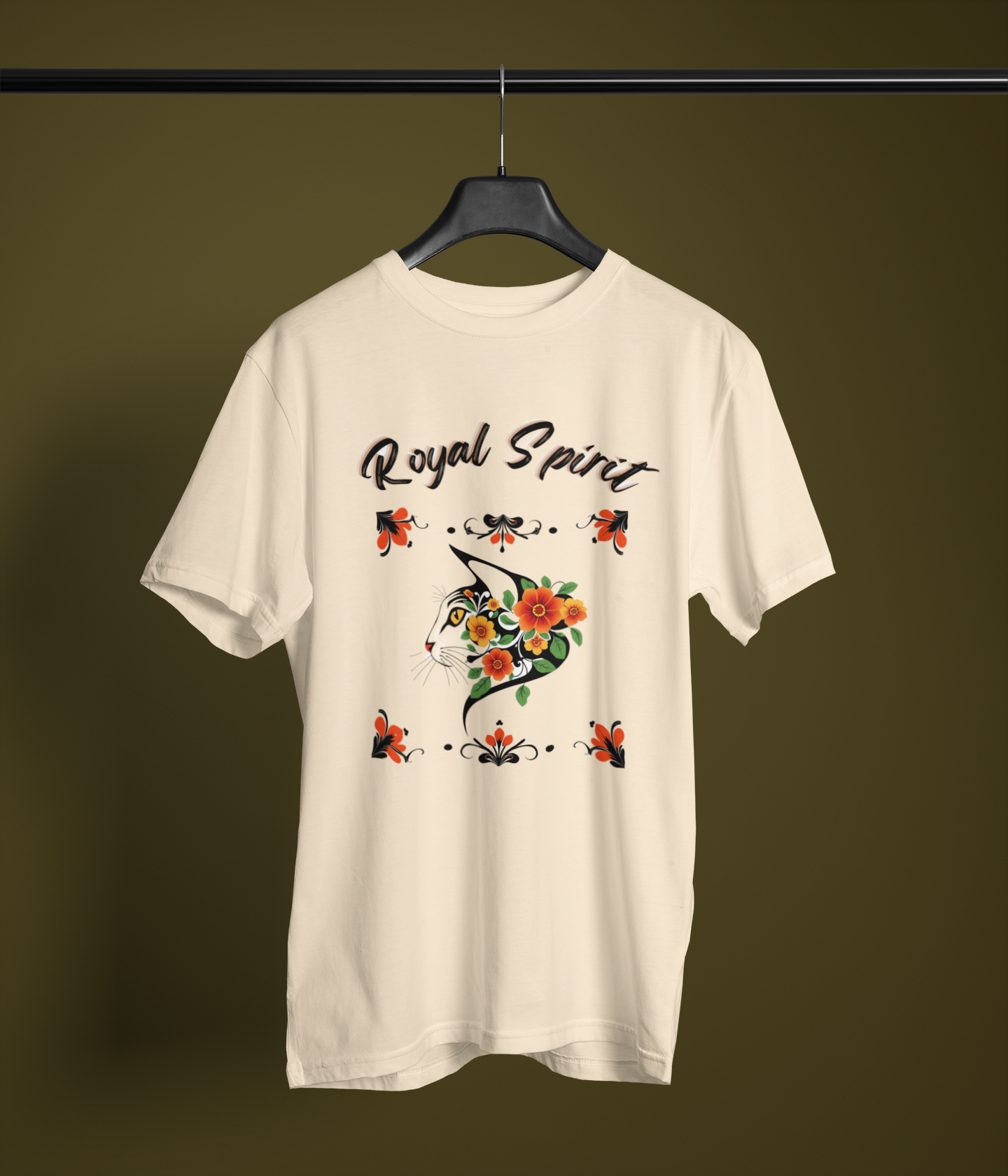 Floral Cat -Royal spirit Unisex Oversized Standard T-Shirt Men & Women
